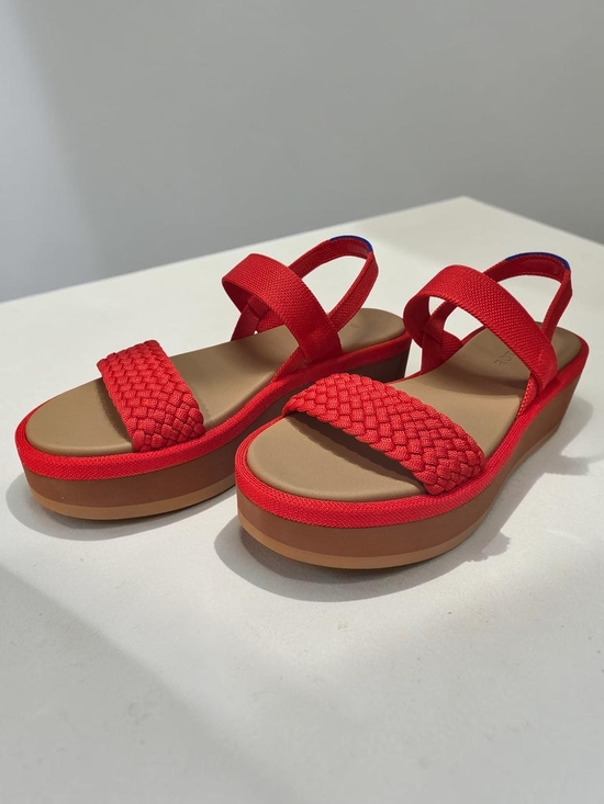 Rothy's Shoes - Rothy's The LW Wedge Red Hot Woven Platform Sandals Women's Size 9 NWT